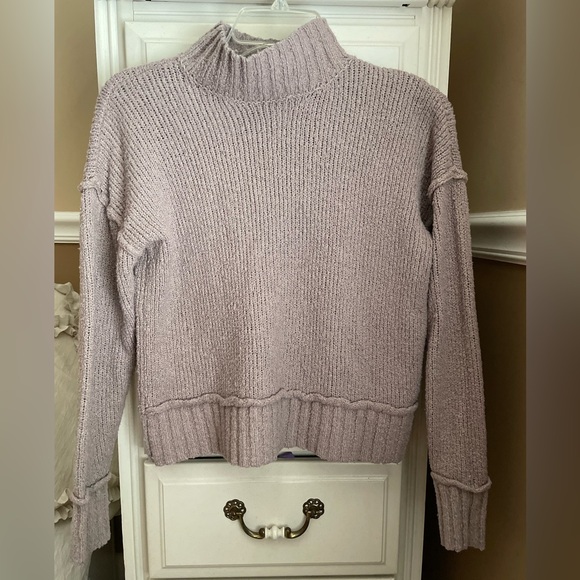 Pink Rose Sweaters - Pink Rose Light Pink Turtleneck Sweater